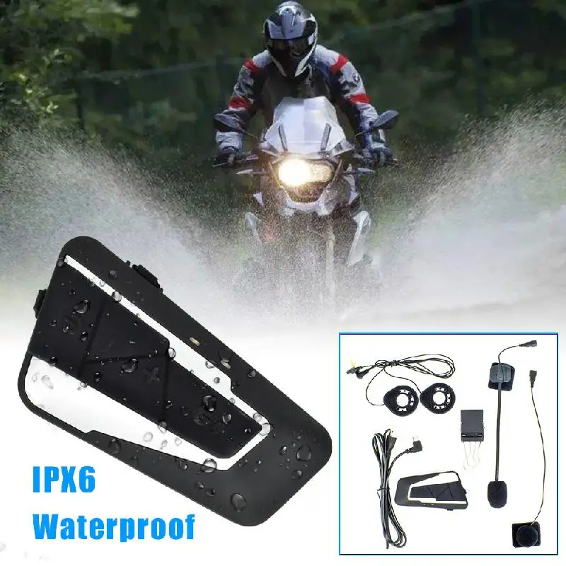 

2pcs Motorcycle Helmet Bluetooth Docking Machine 1200 M High-definition Sound T9S-2 Moto Intercom Headset
