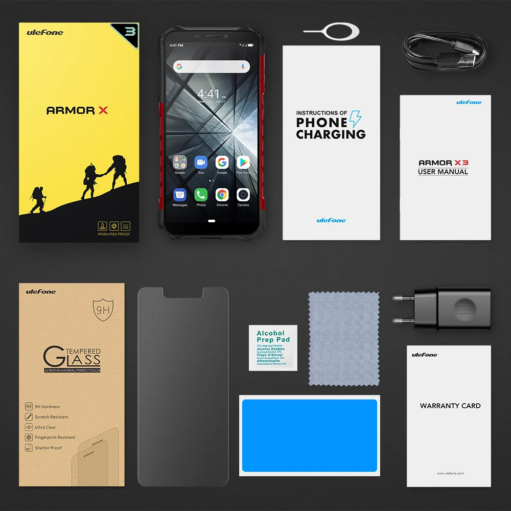 Ulefone Armor X3 прочный смартфон IP68/IP69K Android 9,0 5," 18:9 2GB 32GB 5000mAh разблокировка лица прочный мобильный телефон