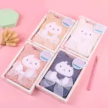 

Kawaii New Student Plush Notebook Color Creative Notepad Gift Box Packing Bookkeeping Book Cartoon Learning Office Stationery