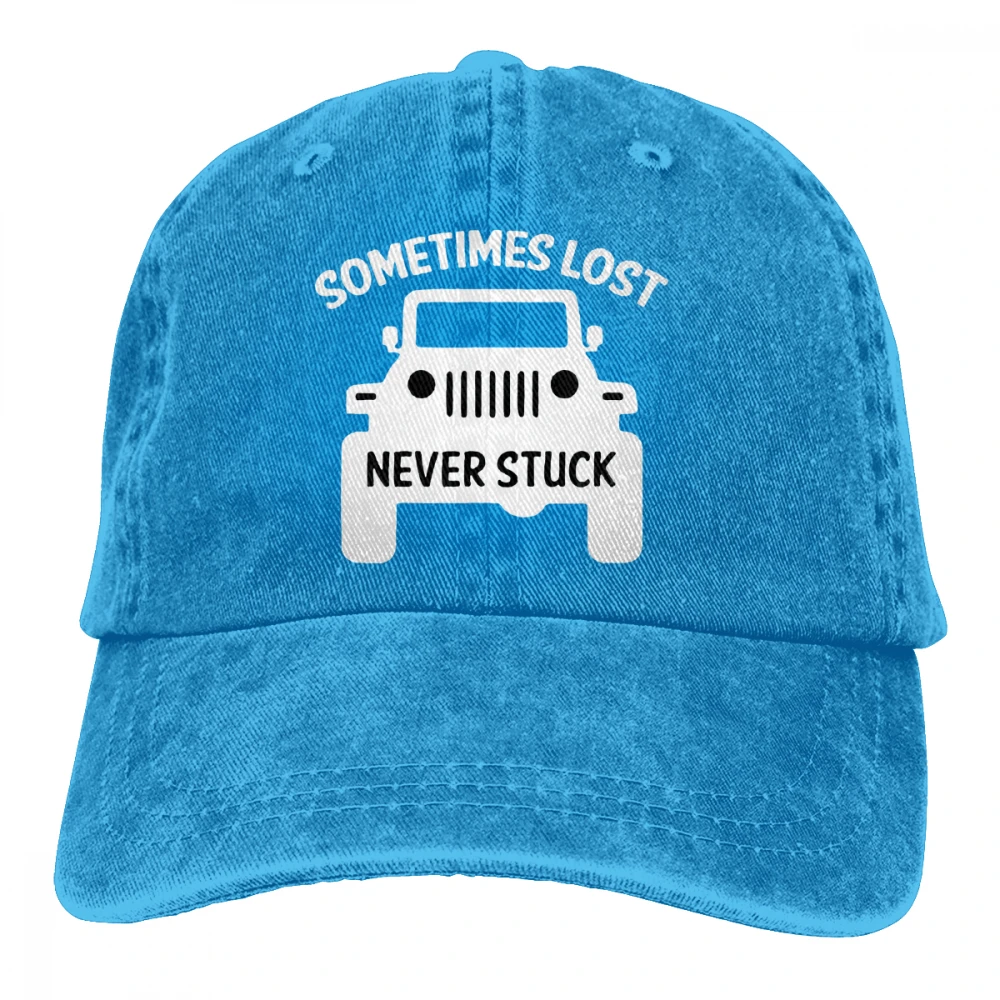 Иногда Lost Never forck Casquette черные унисекс Мужские Женские джинсовые бейсболка с ремешком кепки Регулируемая шляпа для гольфа папа