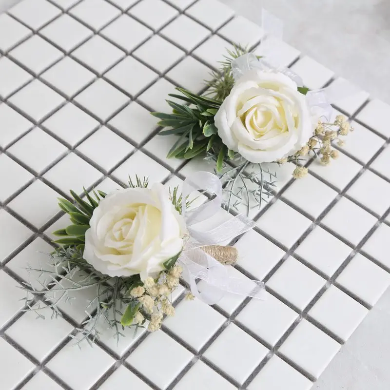 Искусственный цветок розы бутоньерка жениха человек корсаж папа брат свадебные