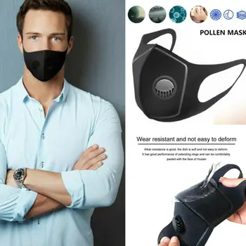 

Air Purifying Reusable Face Mask with Carbon Filter Anti-fog PM2.5 Respirator Unisex Activated Cotton Washable Face Mask