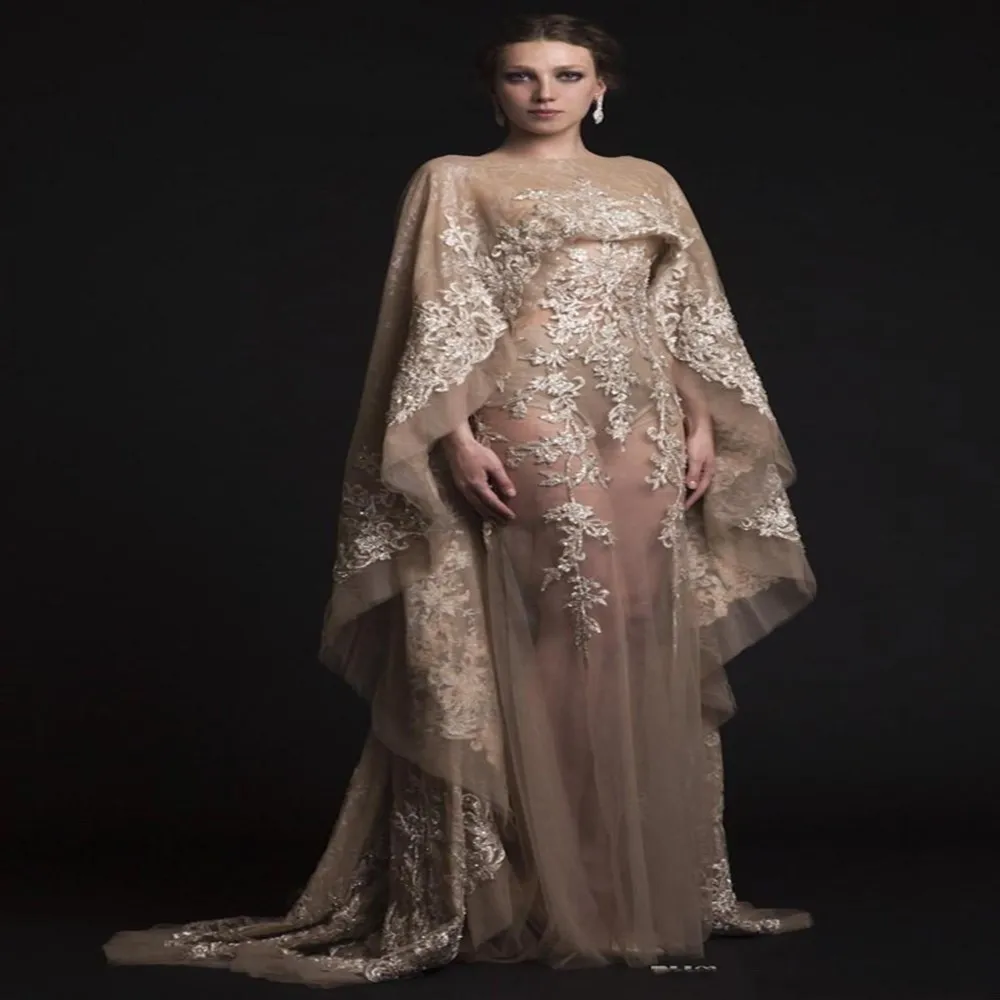 Same as picture Арабские платья Eening платья Krikor Jabotian Прозрачное нижнее белье с низким вырезом на спине для выпускного вечера יזמנתי אזמנהDress апликациями, наматывается Vestidos - Цвет: Same as picture