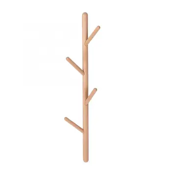 

Wall Mount Rack DIY Beech Keys Rack Coat Hooks Hanger Clothes Tree Organizer Tool Wall Organizer Tool