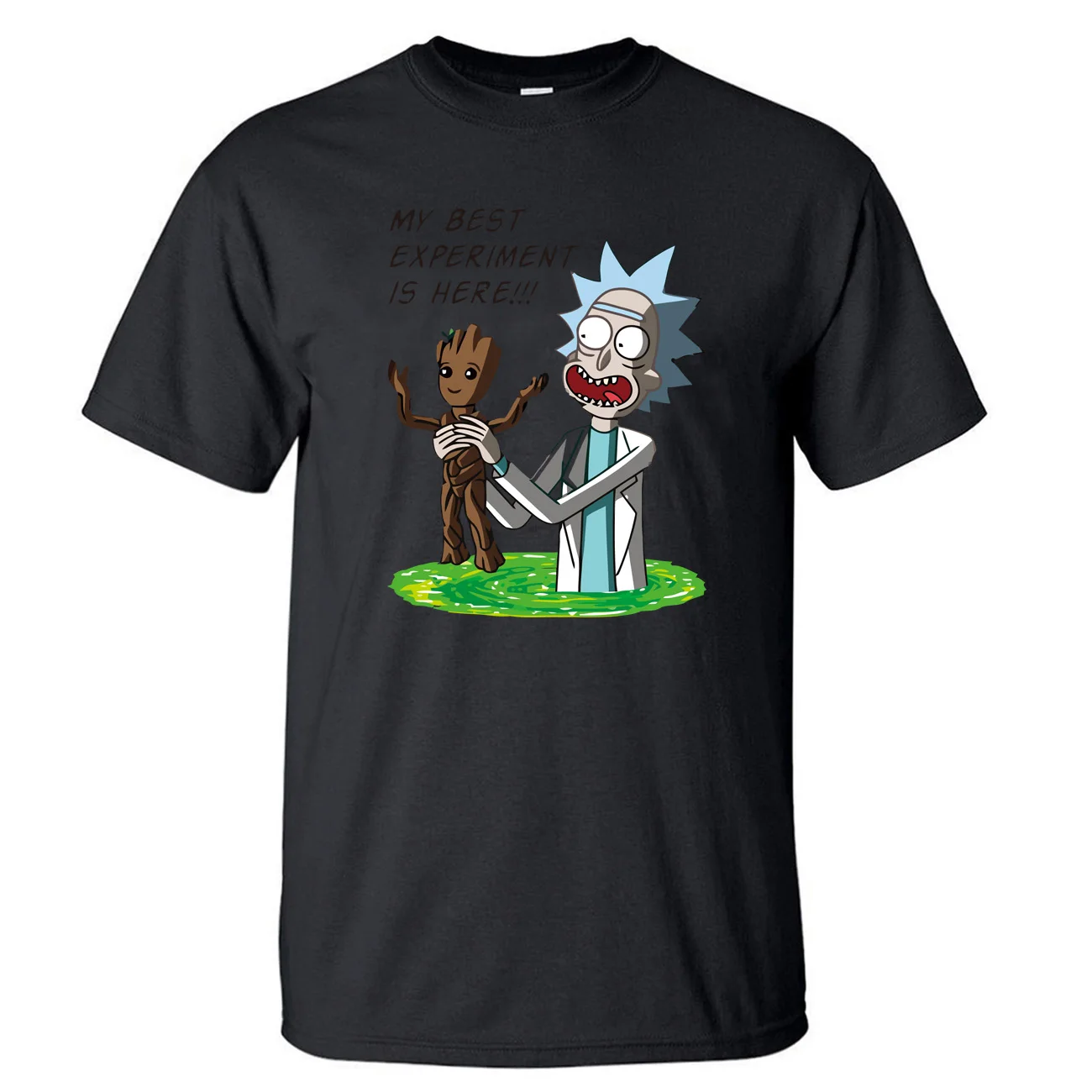 

Rick and Groot TShirt Men Funny Anime T Shirt My Best Experiment Is Here TShirts Summer Tops Short Sleeve Cartoon T-Shirt Tees