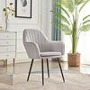 Nordic Dining chair Ergonomic luxury Armchair Velvet Relaxing waiting chair backrest pink makeup soft stool restaurant furniture 1