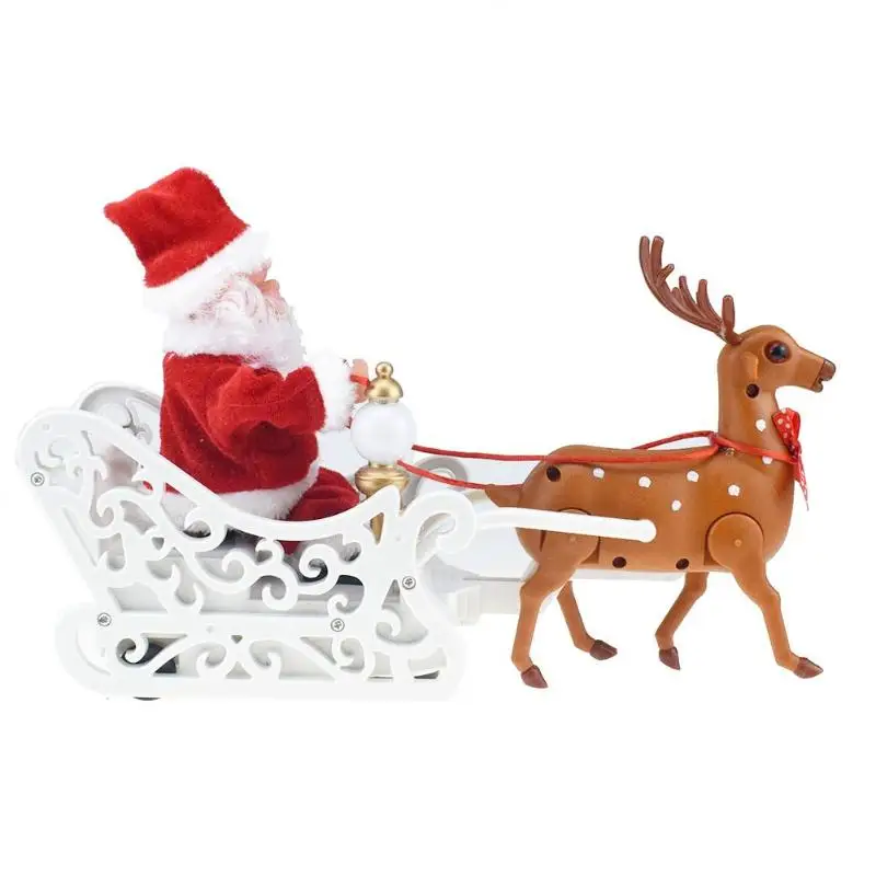 2020 электрический автомобиль Санта-Клауса с музыкой, детская Рождественская электрическая игрушка, кукла, домашний декор, подарки, милый