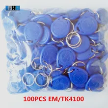 100 EM4100 TK4100 Pçs/lote 125khz RFID Berloques Chave Tags Os Keyfobs Token Chaveiro ID Somente Leitura de Cartão RFID Cartão de Controle de Acesso
