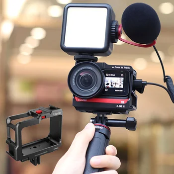 

Ulanzi Insta360 One R Aluminum Vlog Cage frame Cold Shoe LED Light Mic Expansion Protection Case Cover For Insta360 Accessories