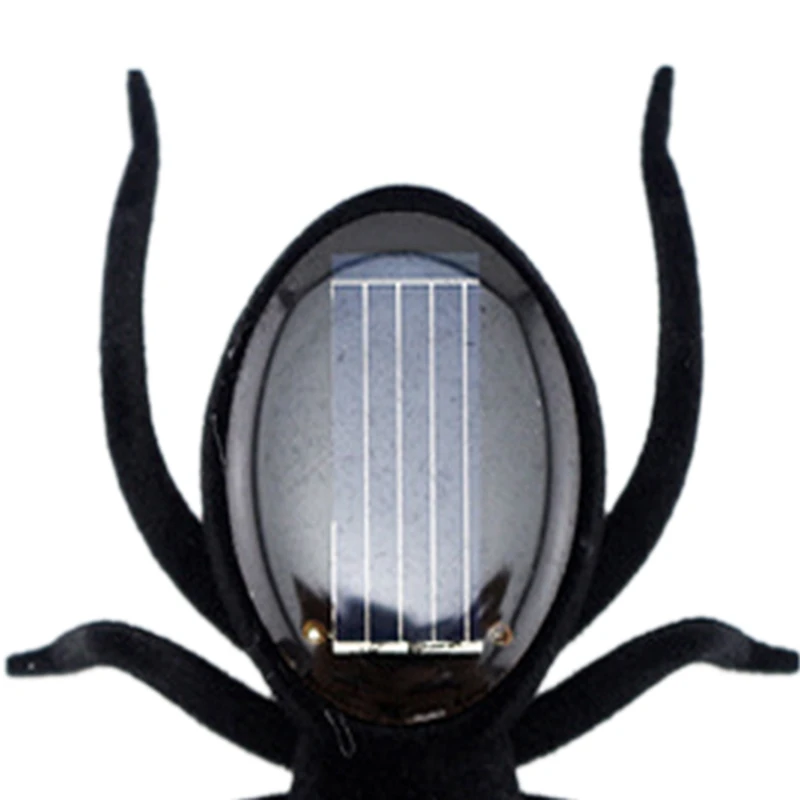 Funny Unique New Mini Kids Toy High Quality Black Durable Educational Robot Scary Insect Gadget Solar Power Spider Trick Toy