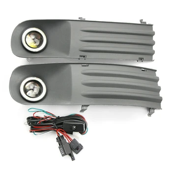 

Car Fog Lights Lamps Angel Eye Grilles +Harness For Vw Transporter T5 T28 T30 2003-2009