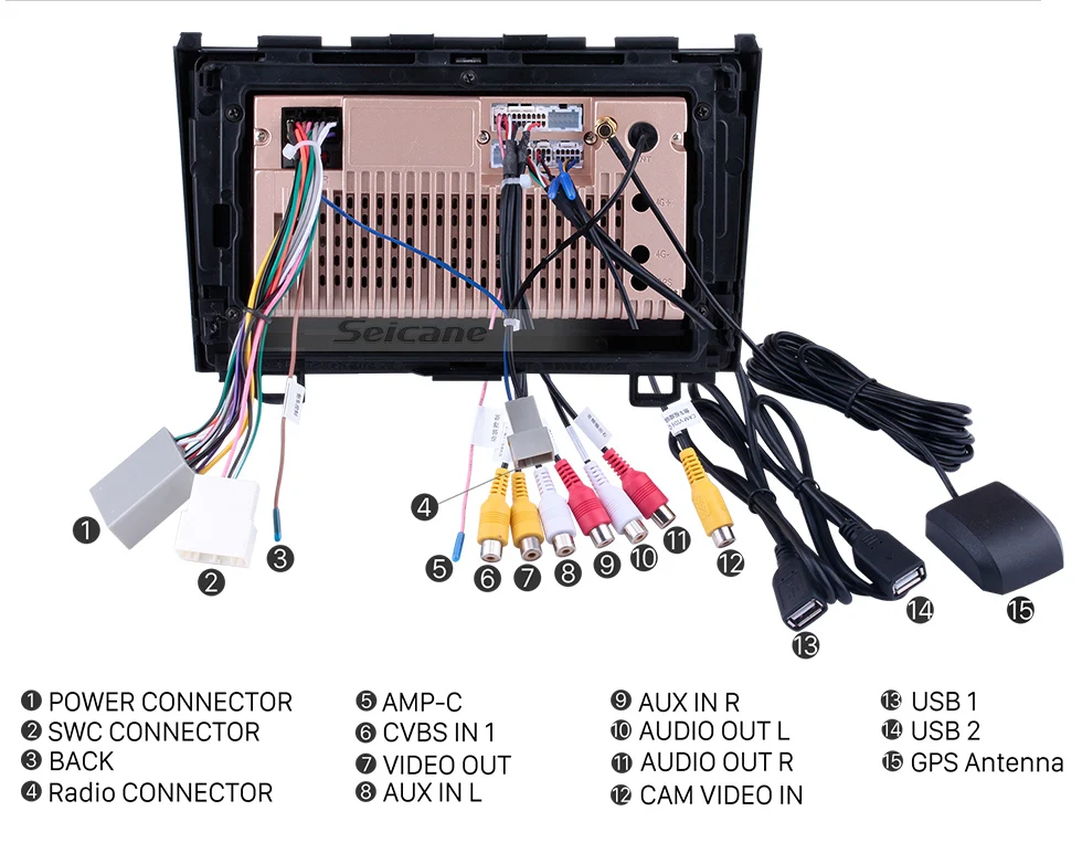 Cheap Seicane Android 9.0 9 Inch 2Din Car Radio Quad Core GPS car Multimedia Player For Honda CRV 2006 2007 2008 2009 2010 2011 16