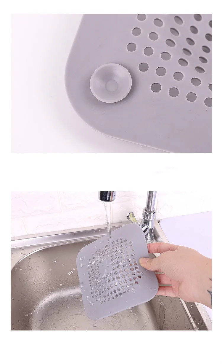 Familysky Hair Catcher Bathroom Floor Drain Bath Stopper TPR Sink Strainer Home Pool Kitchen Vegetable Fruit Residue Filters