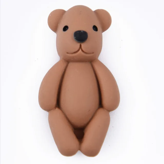 Hot Sale 1 Pcs Cartoon Bear Croc Shoe Charms Colorful Smile Face Baby Bear Clog Shoes Decorations Kid's Wristband Accessories r9602