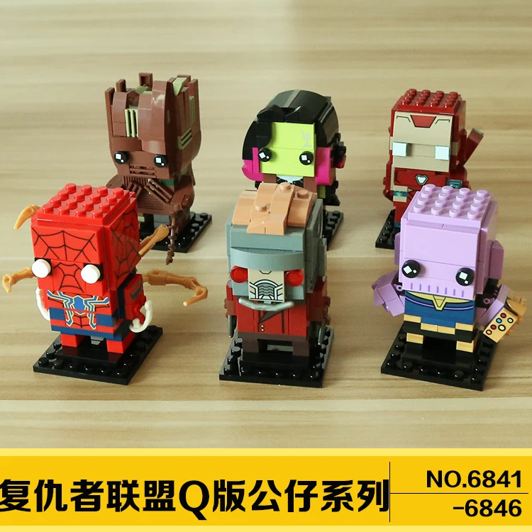 DECOOL brickheadz Dragon Ball Z Пикачу танос Мстители 4 Супер Герои brick Heads headz строительные блоки игрушки Совместимые лего