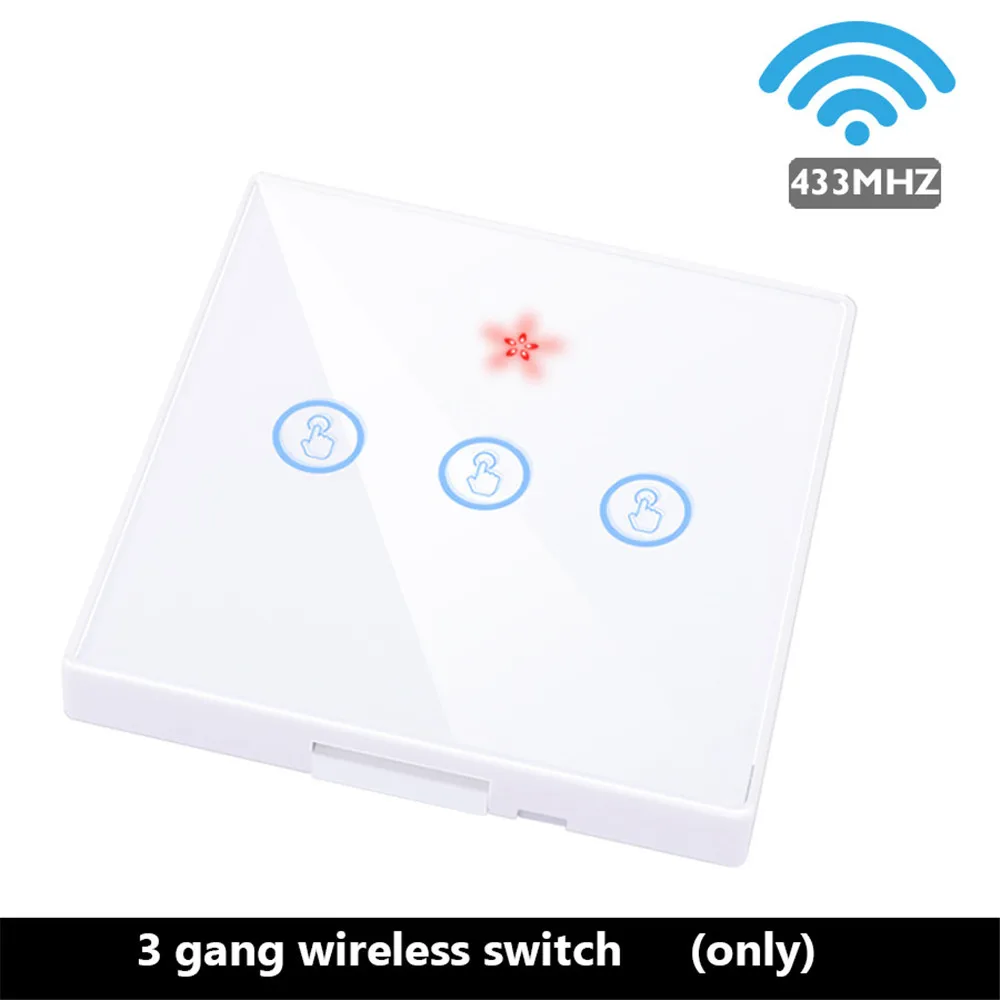 3 gang Switch WHITE SMATRUL Tuya Smart Life APP WiFi сенсорный выключатель светильник RF 433 МГц настенный DIY релейный таймер модуль Google Home Amazon Alexa 110 В 220 В 10A - Цвет: 3 gang Switch WHITE