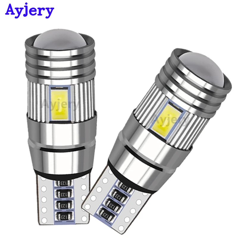 Ayjery 50X Canbus Error Free T10 6 SMD 5630 5730 белый светодиодный объектив W5W 194 168 2825 автомобильной T10 светодиодный свет лампы Запчасти для авто