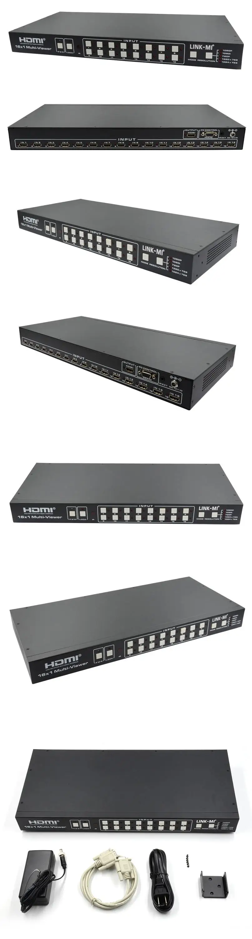 16x1 HDMI бесшовное переключение MultiView Поддержка нескольких выходов разрешения
