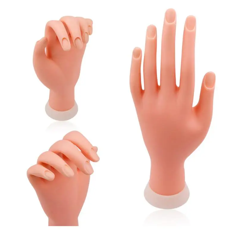 Modelo de mano para práctica de manicura, mano de entrenamiento, dedo falso, Gel acrílico, se puede doblar, modelo de mano de actividad Flexible|Equipo de decoración de uñas| - AliExpress