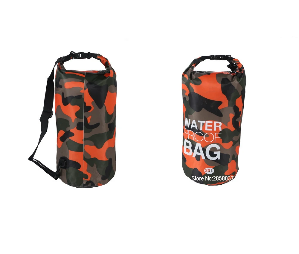 orange yellow 20L для мужчин и женщин Камуфляжный Спорт на открытом воздухе плавный лов рыбы ведро мешок комплект рафтинг, Турпоход Пешие прогулки плавание вверх влагостойкие непромокаемые - Цвет: orange yellow