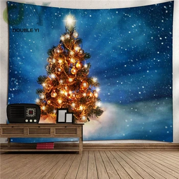 

Christmas Home Decorative Tapestry Sitting Blanket Variety of Christmas Tree Digital Printing Wall Blanket