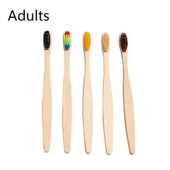 

New 5Pcs Mixed color Bamboo Toothbrush Travel Tooth brush Soft bristle Tip Charcoal Oral Care Environmentally Teethbrush 2019