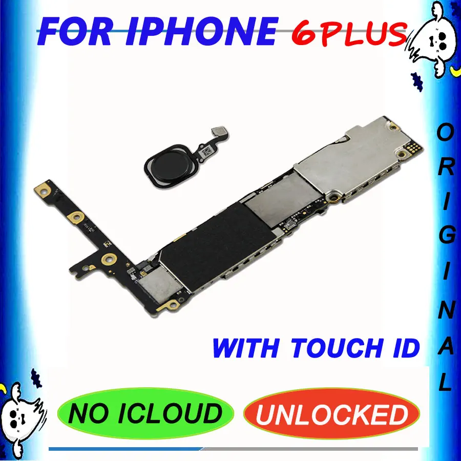 Оригинальная материнская плата для iPhone 6 Plus 5,5 ''6 plus Заводская разблокированная материнская плата с сенсорным ID поддержка обновления IOS разблокировка материнских плат 6 P