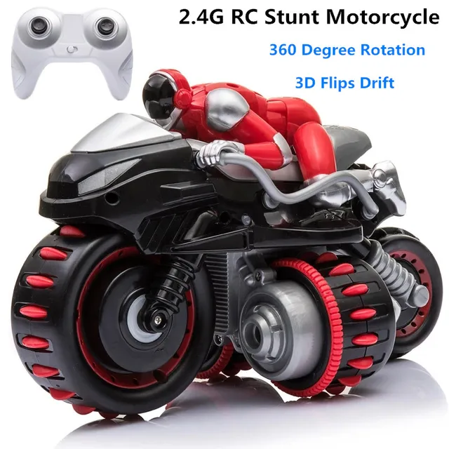 Large Size High Speed Remote Control RC Stunt Motorcycle Drift Racing Car Simulation Motorcycle Power Motor 3D Flip Rotation Toy 1