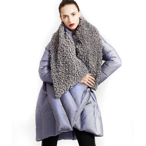 Зимнее пальто Женская белая пуховая куртка Женская пуховая куртка Корейская Большая Меховая куртка с меховым воротником теплая парка DZ1107001 YY1648 - Цвет: Blue