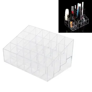 

24 Lipstick Holder Display Stand Clear Acrylic Cosmetic Organizer Makeup Case Sundry Storage organizer organizador