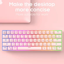 

RGB Gaming Mechanical Keyboard Blue Switch 61 Keys Portable Backlit Wired Detachable USB Cable Suitable For PC Laptops Tablets
