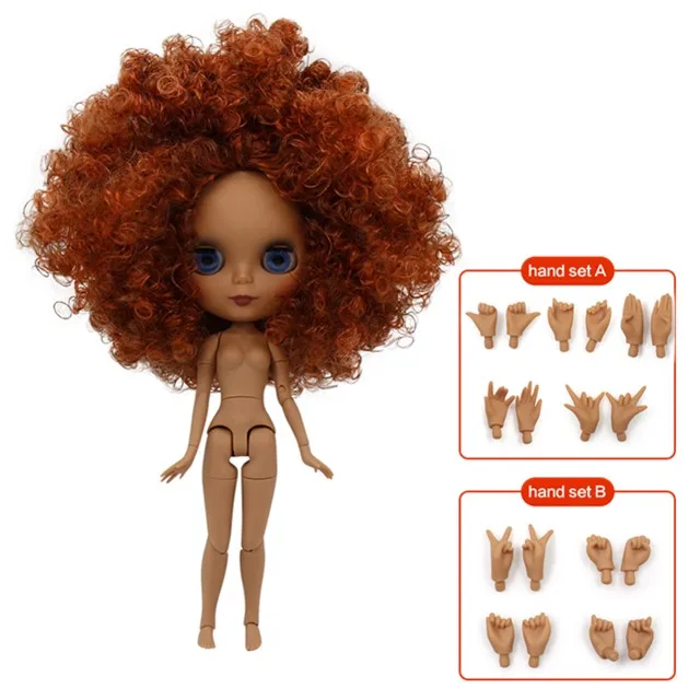 dark skin Ледяная фабрика blyth кукла Обнаженная 30 см Заказная кукла 1/6 BJD кукла с соединением тела ручные наборы AB как подарок Специальная цена - Цвет: dark skin