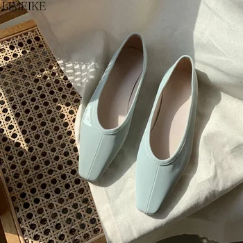 

LIMEIKE Casual Low Heel Women Flat Shoes Plain Foldable Ballet Flats Female Elastic Back Counter Loafers Slip On Ballerinas