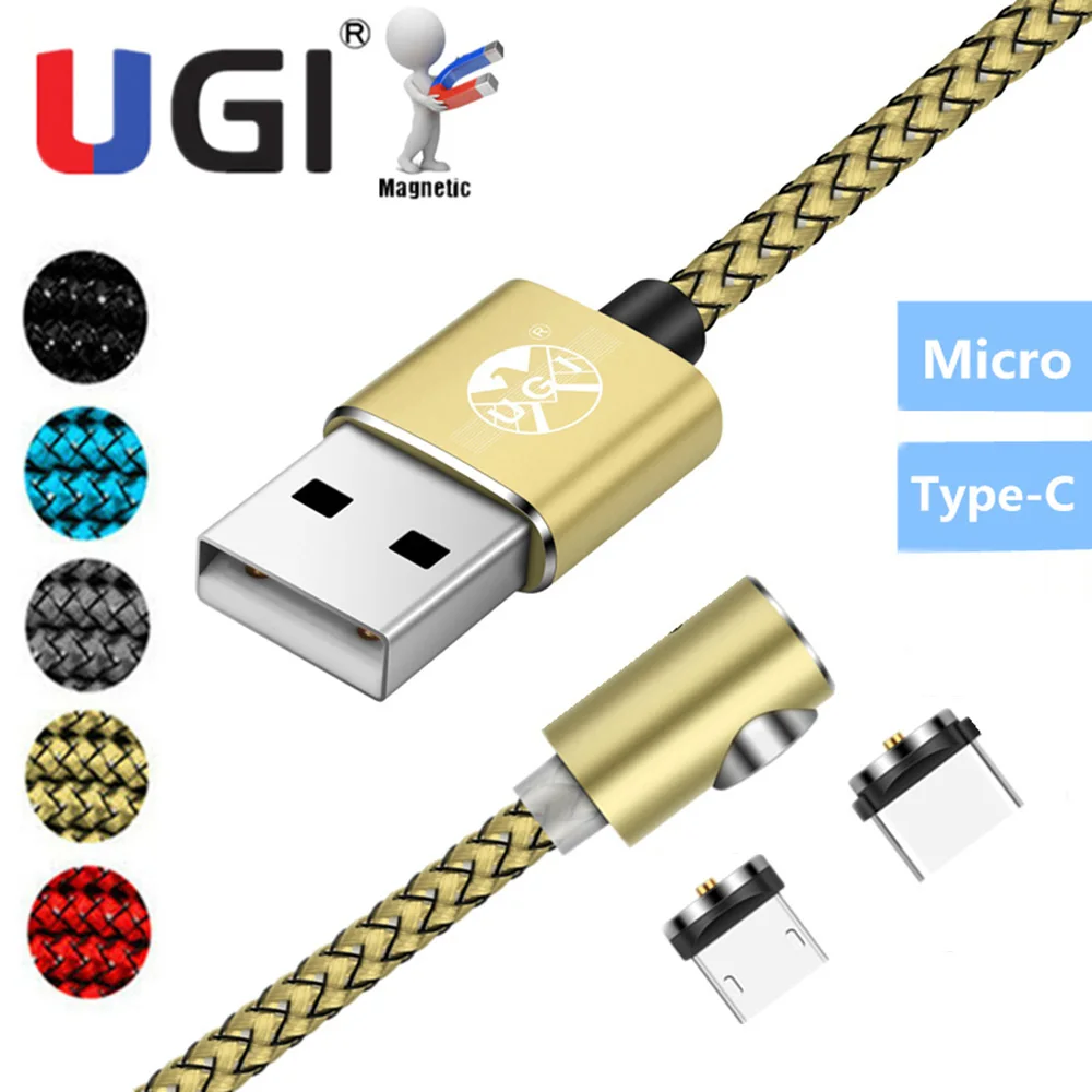 Кабель UGI 1/2/3 в упаковке Type C USB Micro Магнитный зарядный кабель шнур для быстрой