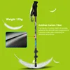 1 Piece 170g Telescopic Folding Walking Stick KODENOR Hiking Trekking Pole Carbon Fiber 3 Section Outer Lock Alpenstock Climbing 2