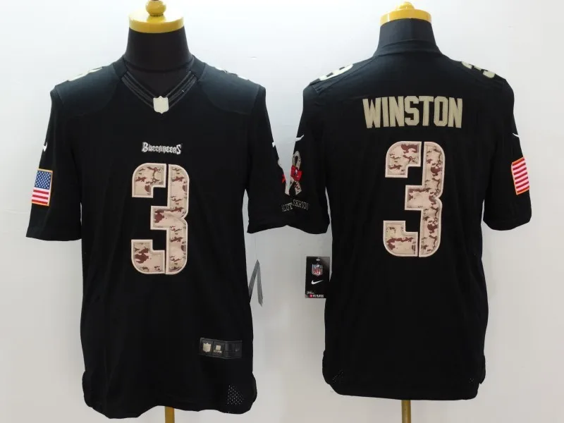 stitiched, Tampa Bay, GERARD McCoy, Vincent Jackson, Lavonte David, Doug Martin, Mike Evans, Jameis Winston. Для мужских Джерси - Цвет: Коричневый