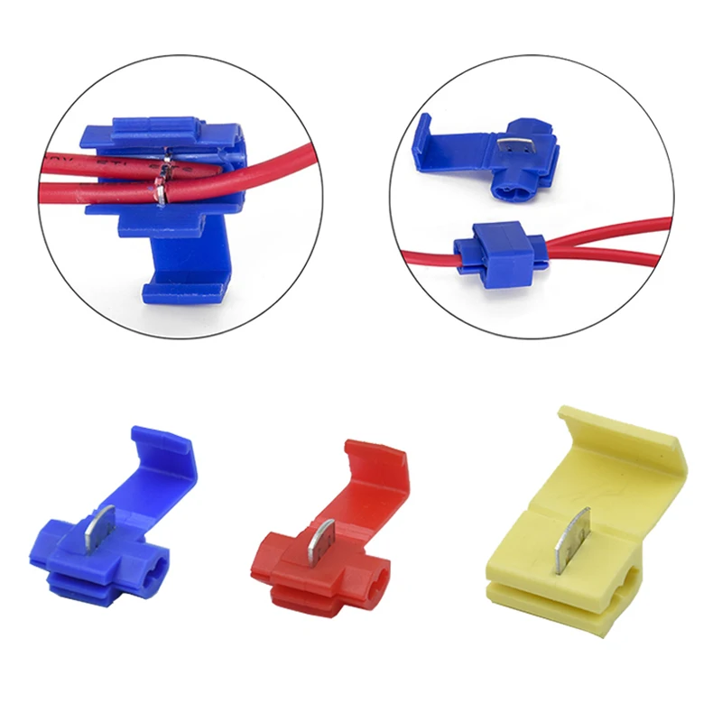 2 1000 Pcs Fast Quick Scotch Lock Wire Cable Clamp Terminal Spade Back font b Crimp