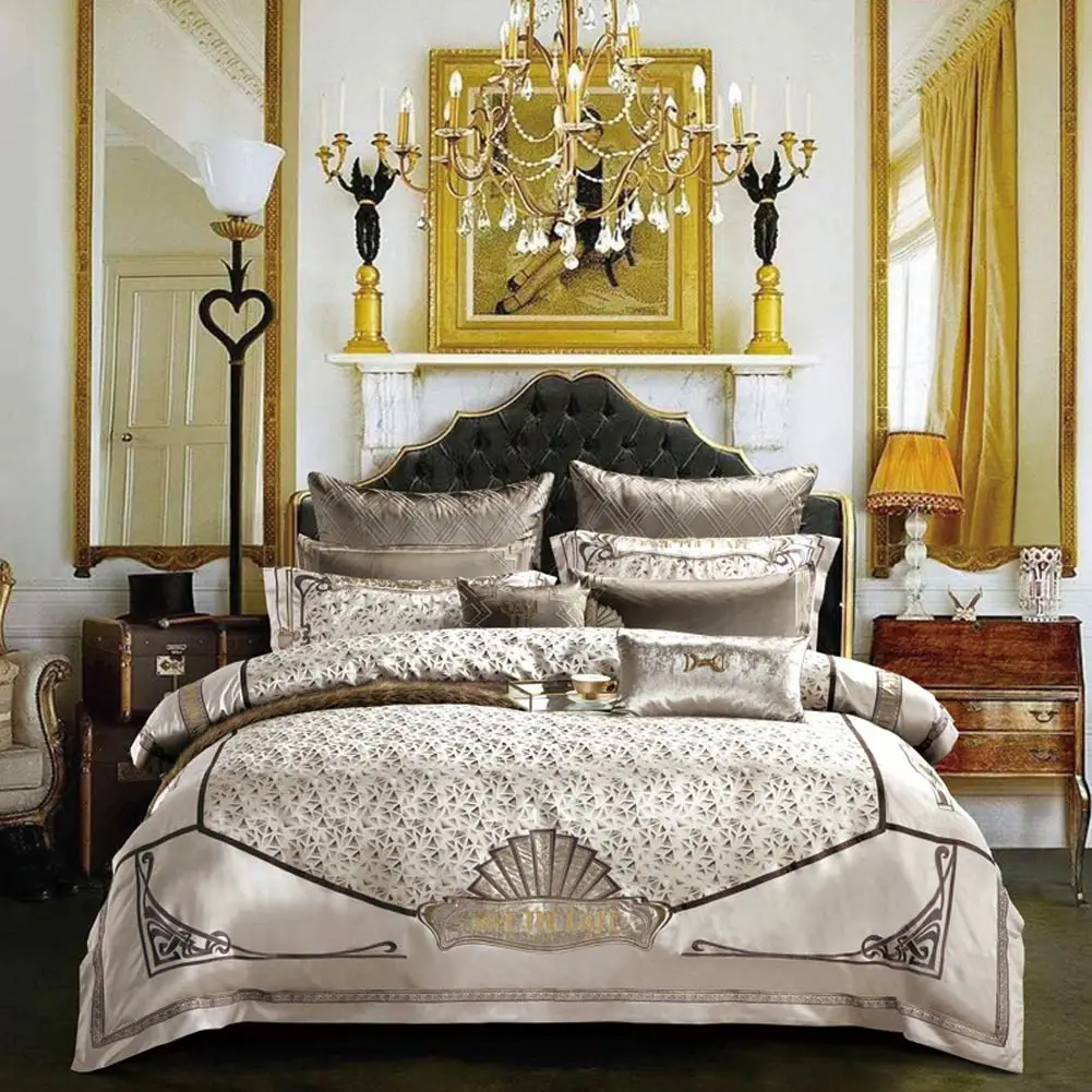 Svetanya Royal style Brocade Bedding Set king queen double size