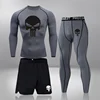 Gym Fitness Clothes Running Jogging Sport Wear Workout Tights Compression Sports Suit 3 Pcs/Set Mens Thermal Underwear