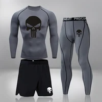 Gym Fitness Clothes Running Jogging Sport Wear Workout Tights Compression Sports Suit 3 Pcs/Set Mens Thermal Underwear 1