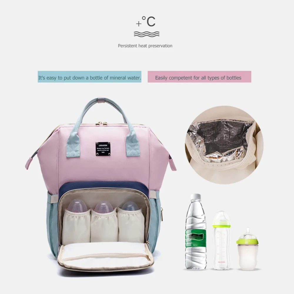Lequeen подгузник сумка Мумия большой емкости сумка мама ребенок многофункциональные влагостойкие, уличные, для Путешествия Пеленки сумки