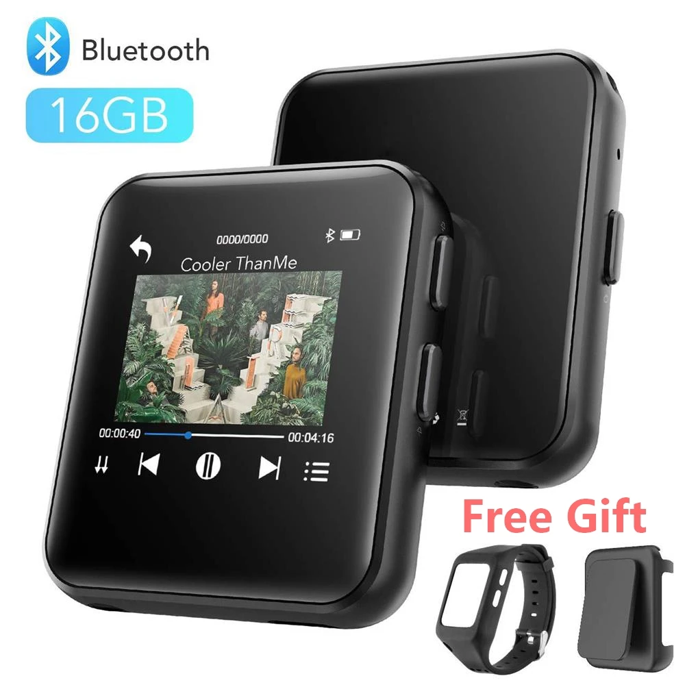 Mp4 плеер с зажимом Bluetooth4.2 спортивные часы видео для бега Поддержка FM радио