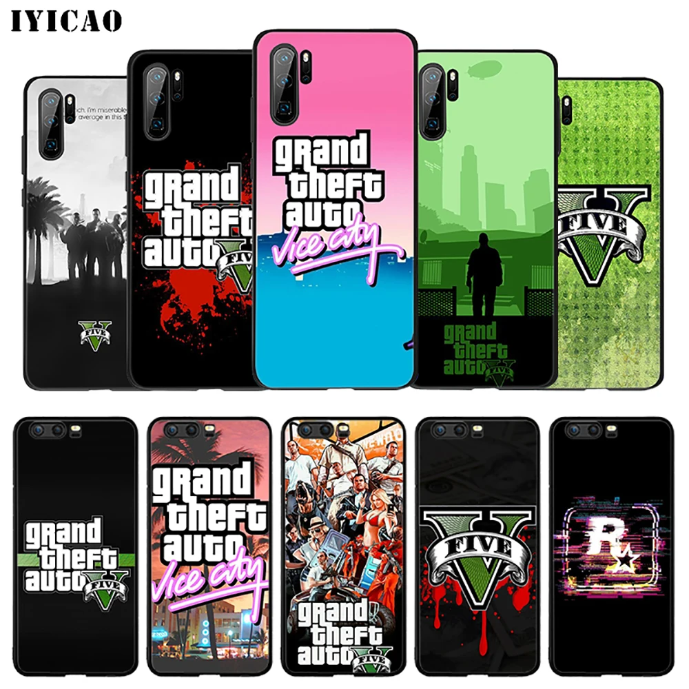 IYICAO игра GTA 5 мягкий чехол для huawei Коврики 30 20 10 lite рro Y6 Y7 Y9 Prime 2018 &amp Nova 3i 3 на возраст