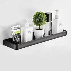 Bathroom Towel Rack Wall Mounted Washrag Shower Bar Holder Aluminum Bathroom Accessories Storage Shelf Organizer Hook Hanger