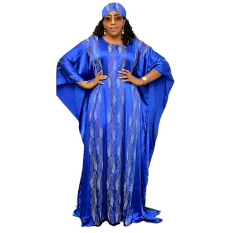 African Dresses For Women Hot Sale Headwear Summer Abayah Robe Plus Size Dress Long Sleeve Long Maxi Dress Vestidos