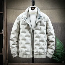 Новые зимние мужские куртки на утином пуху, деловая Повседневная Высококачественная Теплая мужская брендовая одежда, приталенная куртка с отложным воротником в западном стиле
