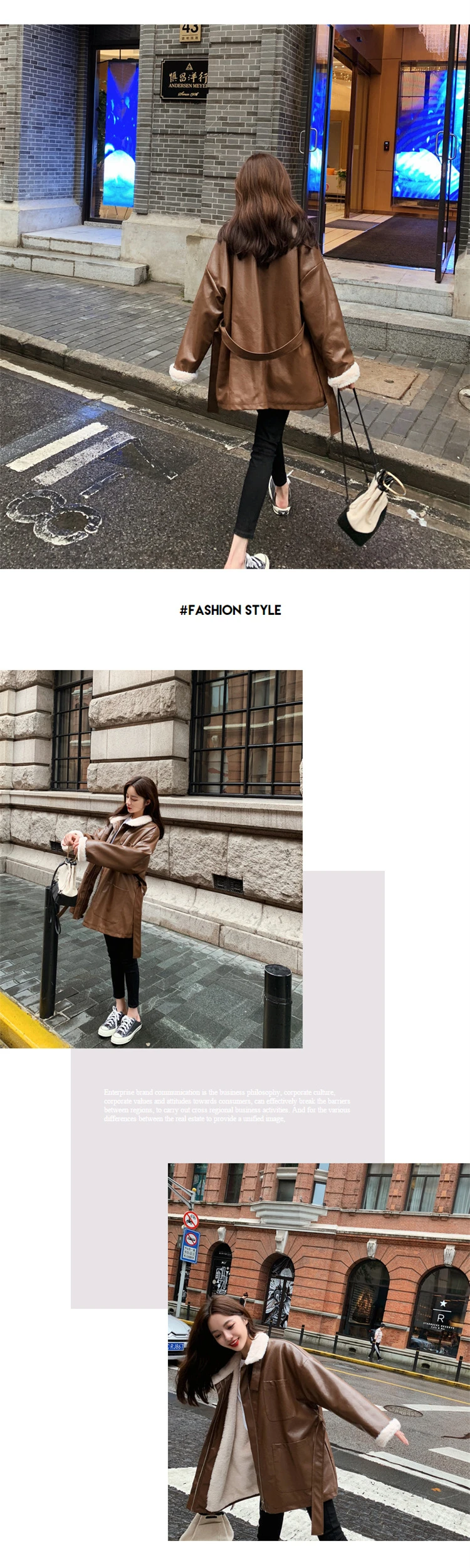 PU Leather Jackets Women's Clothing Long Parkas Winter Coats Korean Plus Velvet Lamb Wool Fur Hair Locomotive Jacket N1148