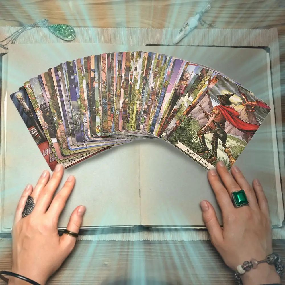 78 Sheets Everyday Witch Tarot Board Game Card English Edition Mysterious Tarot Board Game Family Party Cards Game Tarot Lovers