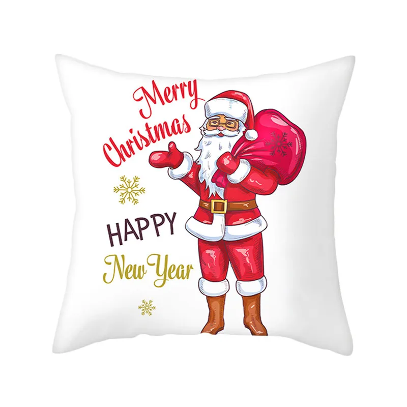 PC11858 Fuwatacchi Christmas Pillow Cover Deer Sock Cushion Cover Santa Claus Decorative Pillow Covers For Sofa Home Throw Pillowcases - Цвет: PC11858
