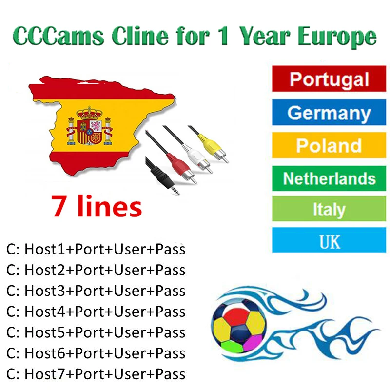 ТВ ресивер с Cccam сервер HD Cccam Cline на 1 год Oscam Германия работает для DVB S2 HD спутниковый ресивер 1 год Ccam для спа